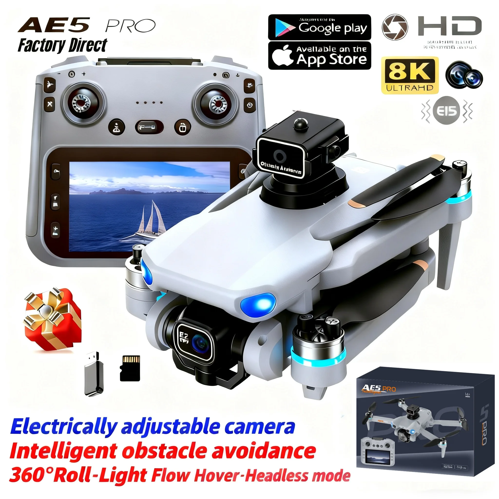 Drone Kit Tricopter - Drone AE5 Pro 8K HD Layar
