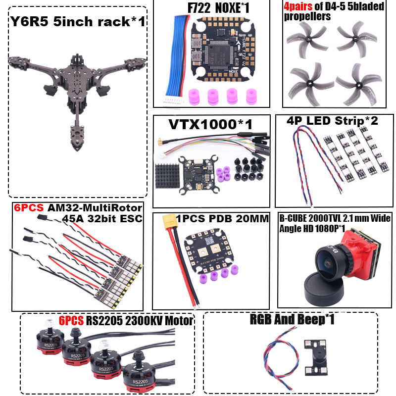 B-CUBE Y6R5 5 inci FPV Drone F - Drone Kit Octocopter ulasan dan harga